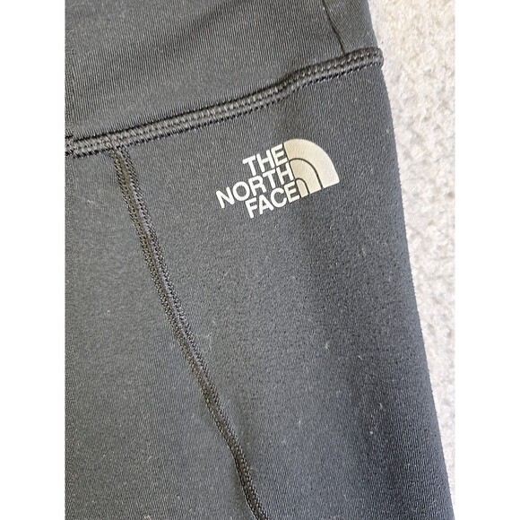 The North Face Womens Leggings M Black Capri Athletic Yoga Stretch Workout Logo - Picture 11 of 16